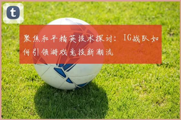 聚焦和平精英技术探讨：IG战队如何引领游戏竞技新潮流