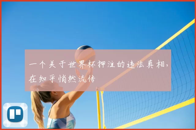 一个关于世界杯押注的违法真相，在知乎悄然流传